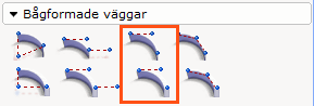 Tunn respektive normal bågformad vägg genom tangent och vinkel