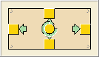 Press and hold a yellow snap point swhen stretching a component